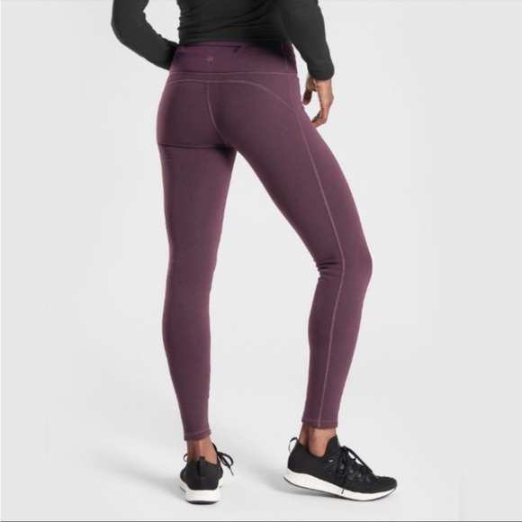 Athleta Pants - Athleta Altitude Tight Insulated Fleece Polartec Leggings Purple Size Small
